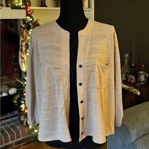 Women's Greige Light Beige Lightweight Button Down Shirt size L